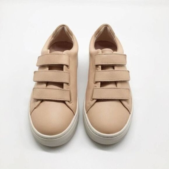 SANDRO Anita Rose Leather Velcro Trainers Sneakers  - Picture 3 of 11